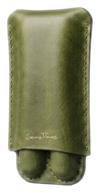 olive green leather cigar case